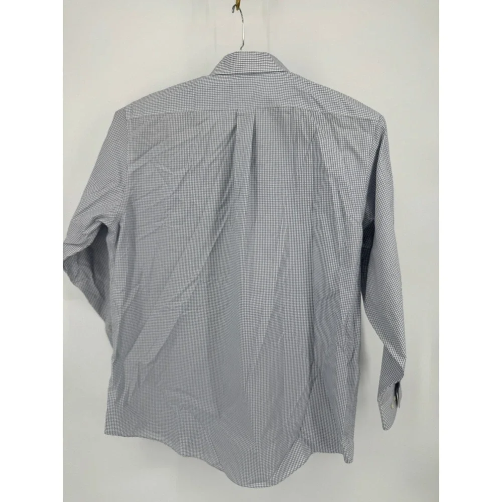 Brooks Brothers‎ 346 Shirt Mens 17-4/5 Blue Checkered Long Sleeve Button Down
